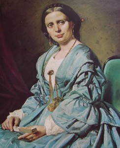 Gerolamo Induno: Ritratto di signora anno 1855, cm. 73 x 61, Galleria d’Arte Moderna di Roma
